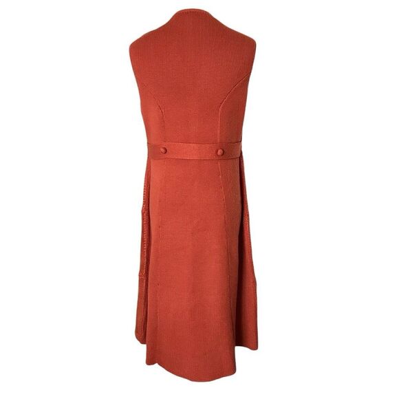 Vintage 70s Ms. Today Suede Leather Crochet Button Front Dress Rust Size M/14 - Picture 3 of 9